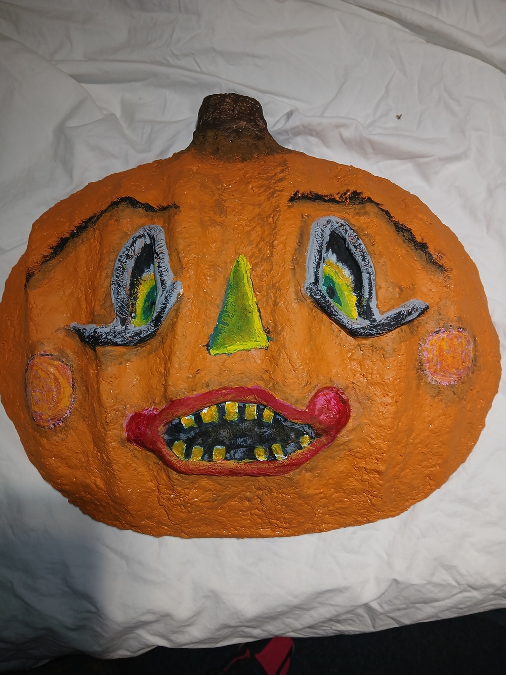 I Make Hand-Painted Jack-O’-Lantern Clay Paper Mache 15x16 Decor